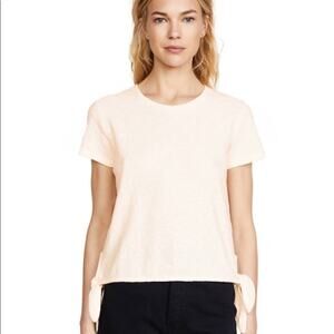 Madewell Texture & Thread Ivory Modern Crewneck Side Tie T-Shirt Large